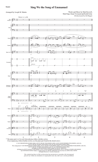 Sing We the Song of Emmanuel (arr. Joseph M. Martin) - Full Score