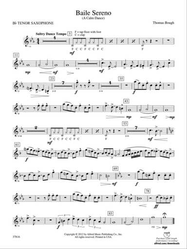 Baile Sereno: B-flat Tenor Saxophone