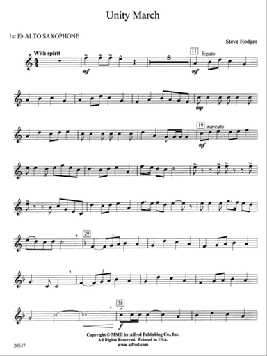 Unity March: E-flat Alto Saxophone