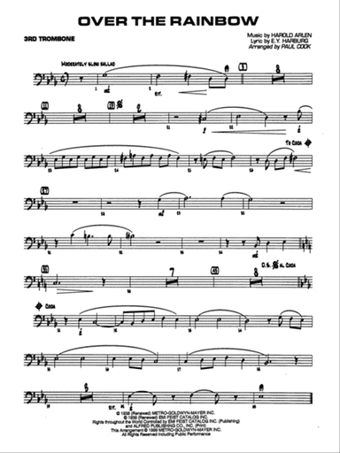 Over the Rainbow: 3rd Trombone