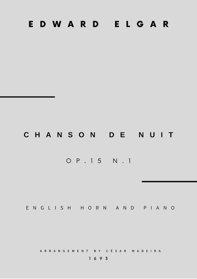 Chanson De Nuit, Op.15 No.1 - English Horn and Piano (Full Score and Parts)