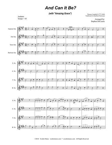And Can It Be? (with "Amazing Grace") (for Saxophone Quartet and Piano)