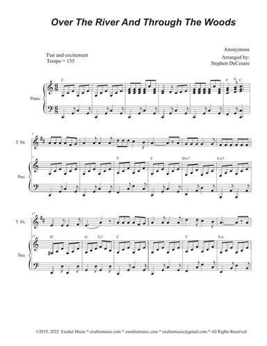 Over The River And Through The Woods (Tenor Saxophone and Piano)