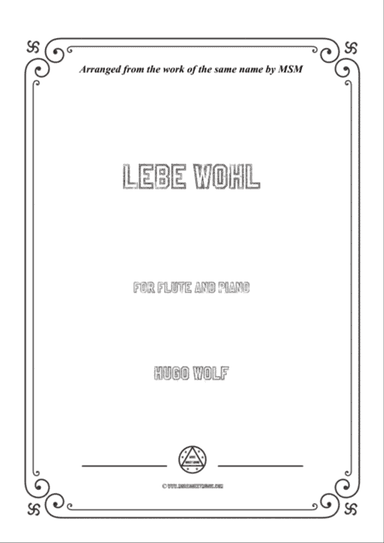 Wolf-Lebe wohl, for Flute and Piano