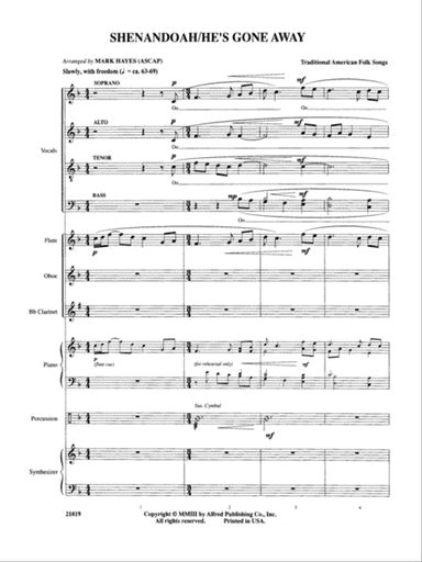 Shenandoah / He's Gone Away: Score