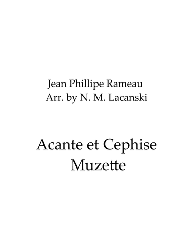 Acante et Cephise - Muzette