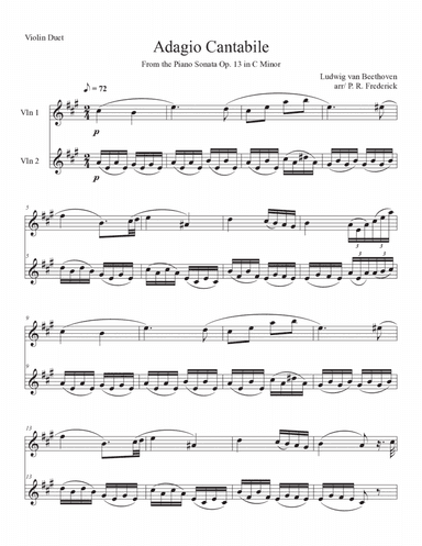 Adagio Cantabile (Violin Duet)