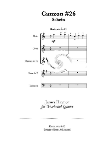 Canzon #26 for Windwind Quintet