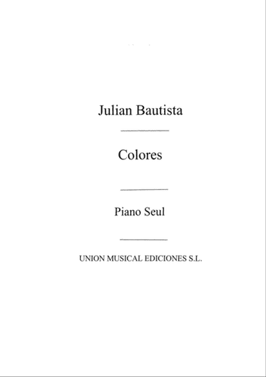 Colores, Seis Piezas For Piano