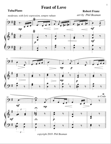 Feast of Love - Tuba/Piano