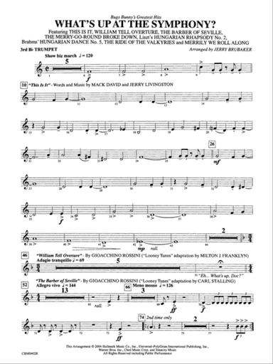 What's Up at the Symphony? Bugs Bunny's Greatest Hits (Medley): 3rd B-flat Trumpet