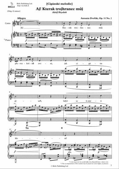 Aj! Kterak trojhranec muj, Op. 55 No. 2 (E minor)
