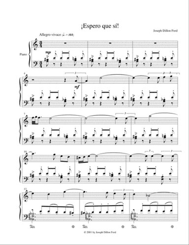 ¡Espero que si! for piano solo