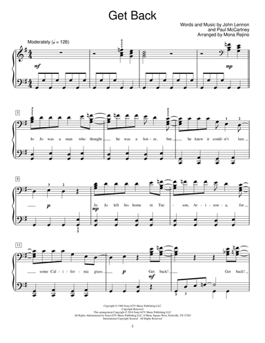 Get Back (arr. Mona Rejino)