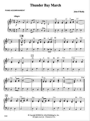 Thunder Bay March: Piano Accompaniment
