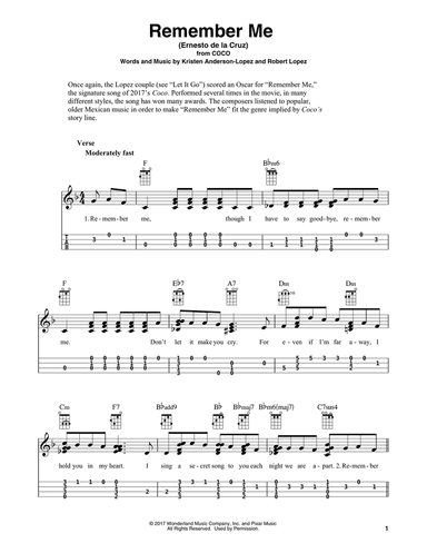 Remember Me (Ernesto de la Cruz) (from Coco)
