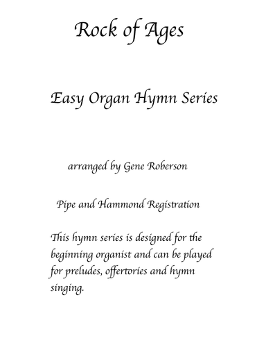 Rock of Ages Easy Organ Hymn Series