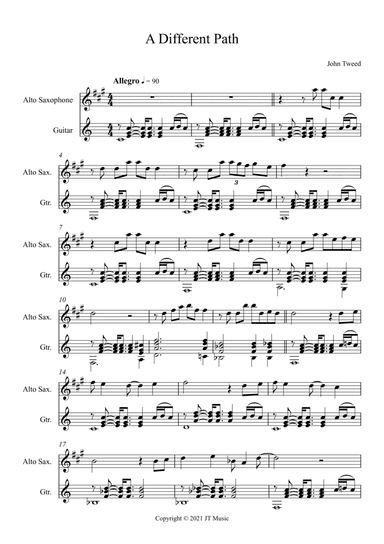 A Different Path - Alto Sax and Guitar
