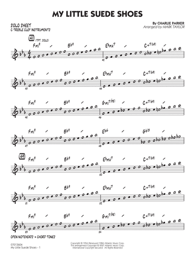 My Little Suede Shoes (arr. Mark Taylor) - C Solo Sheet