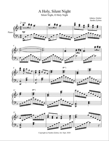 A Holy, Silent Night (piano part only)