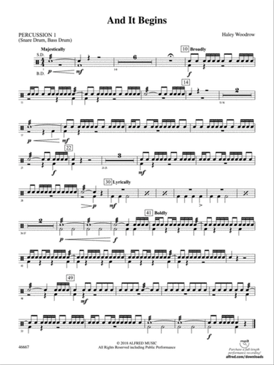 And It Begins: 1st Percussion