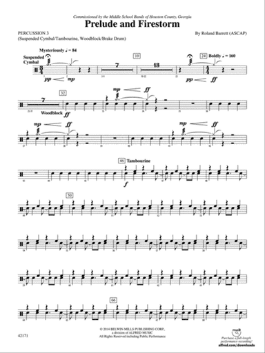Prelude and Firestorm: 3rd Percussion