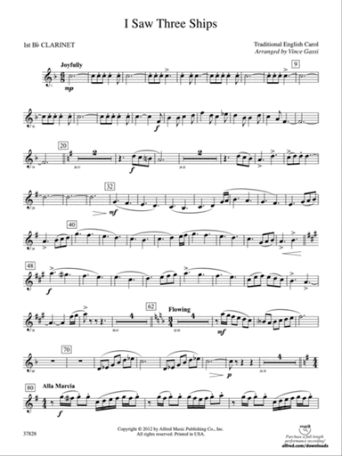 I Saw Three Ships: 1st B-flat Clarinet