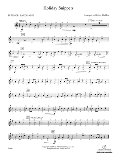 Holiday Snippets: B-flat Tenor Saxophone