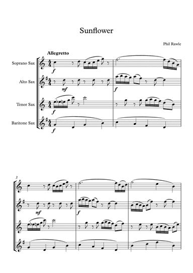 Sunflower - Saxophone Quartet