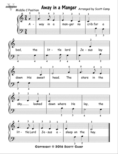 Away in a Manger (First Year Piano Students)