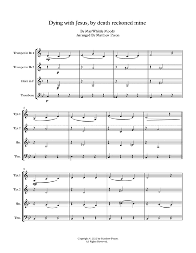 Dying with Jesus, by death reckoned mine