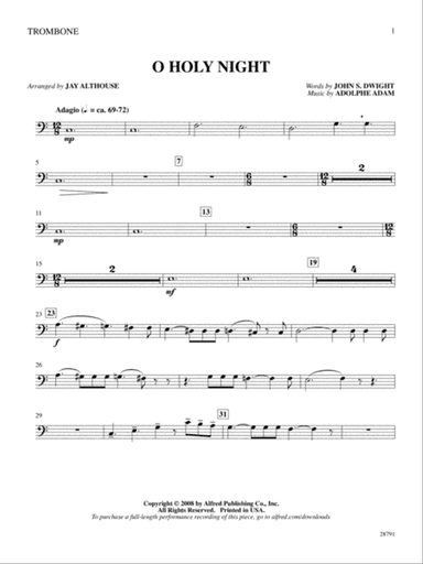 O Holy Night: 1st Trombone