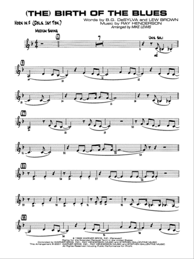 (The) Birth of the Blues: 1st F Horn