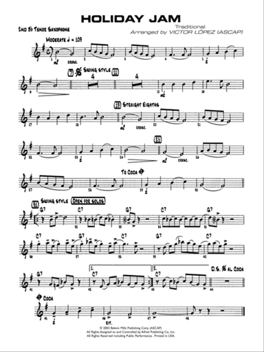 Holiday Jam: 2nd B-flat Tenor Saxophone