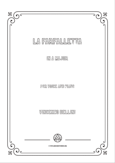 Bellini-La farfalletta in A Major,for voice and piano