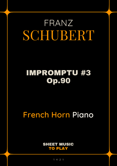 Impromptu No.3, Op.90 - French Horn and Piano (Full Score and Parts)