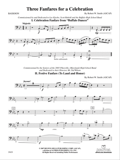 Three Fanfares for a Celebration: Bassoon