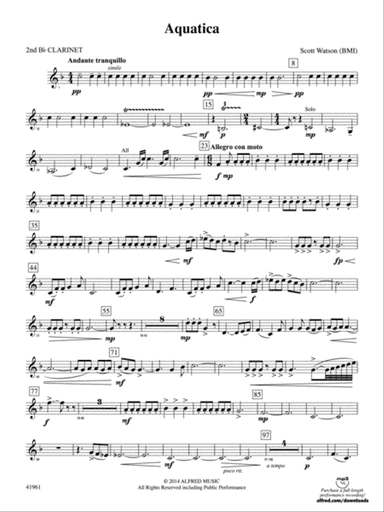 Aquatica: 2nd B-flat Clarinet