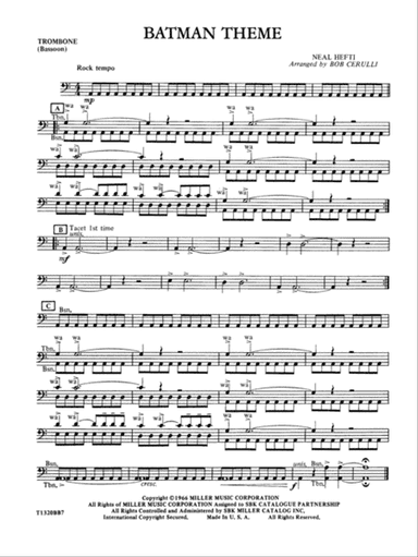 Batman Theme: 1st Trombone