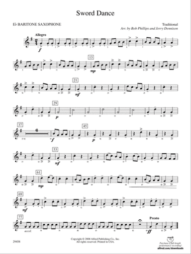 Sword Dance: E-flat Baritone Saxophone