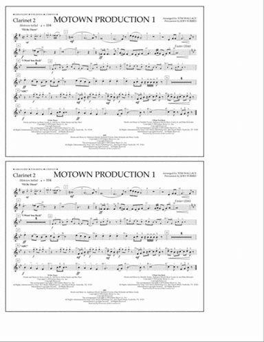 Motown Production 1(arr. Tom Wallace) - Clarinet 2