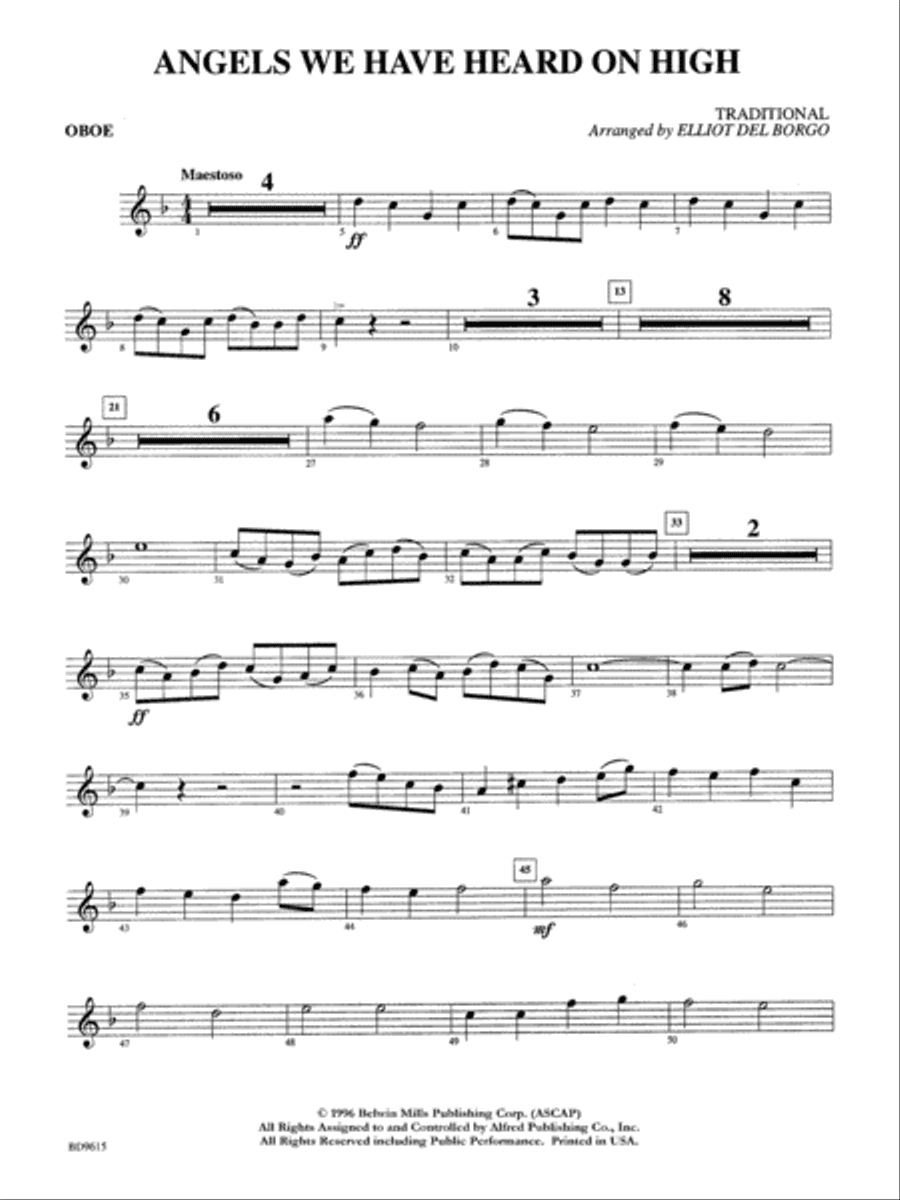 Angels We Have Heard on High: Oboe