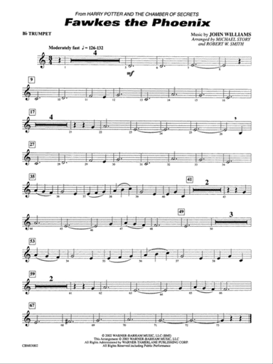 Fawkes the Phoenix (from Harry Potter and the Chamber of Secrets): 1st B-flat Trumpet