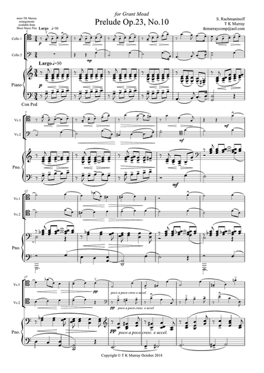 Rachmaninoff - Prelude Op23 No10 - Cello Duo 2 Cellos Cello Group