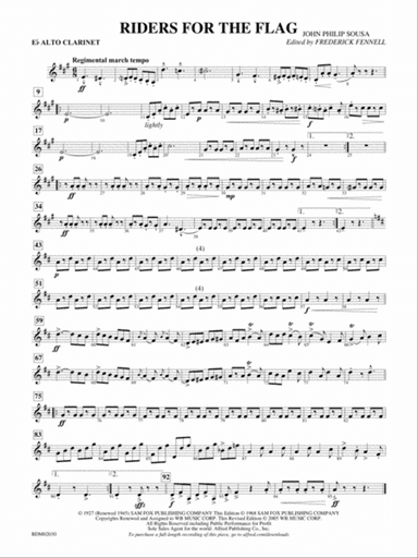 Riders for the Flag: E-flat Alto Clarinet