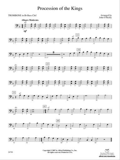 Procession of the Kings: (wp) 1st B-flat Trombone B.C.