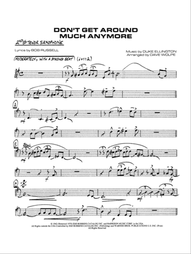 Don't Get Around Much Anymore: 2nd B-flat Tenor Saxophone