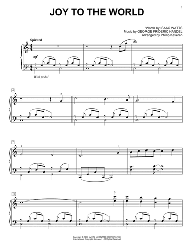Joy To The World (arr. Phillip Keveren)