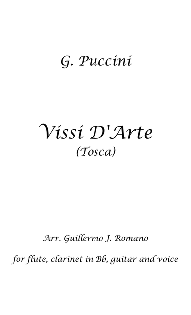 Vissi D'arte (Tosca) - G. Puccini - flauta, clarinete en Bb, guitarra y voz