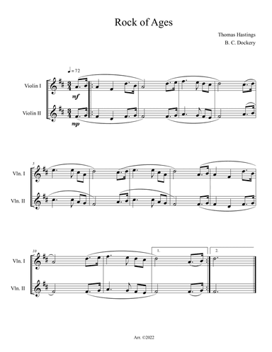 Rock of Ages (Violin Duet)
